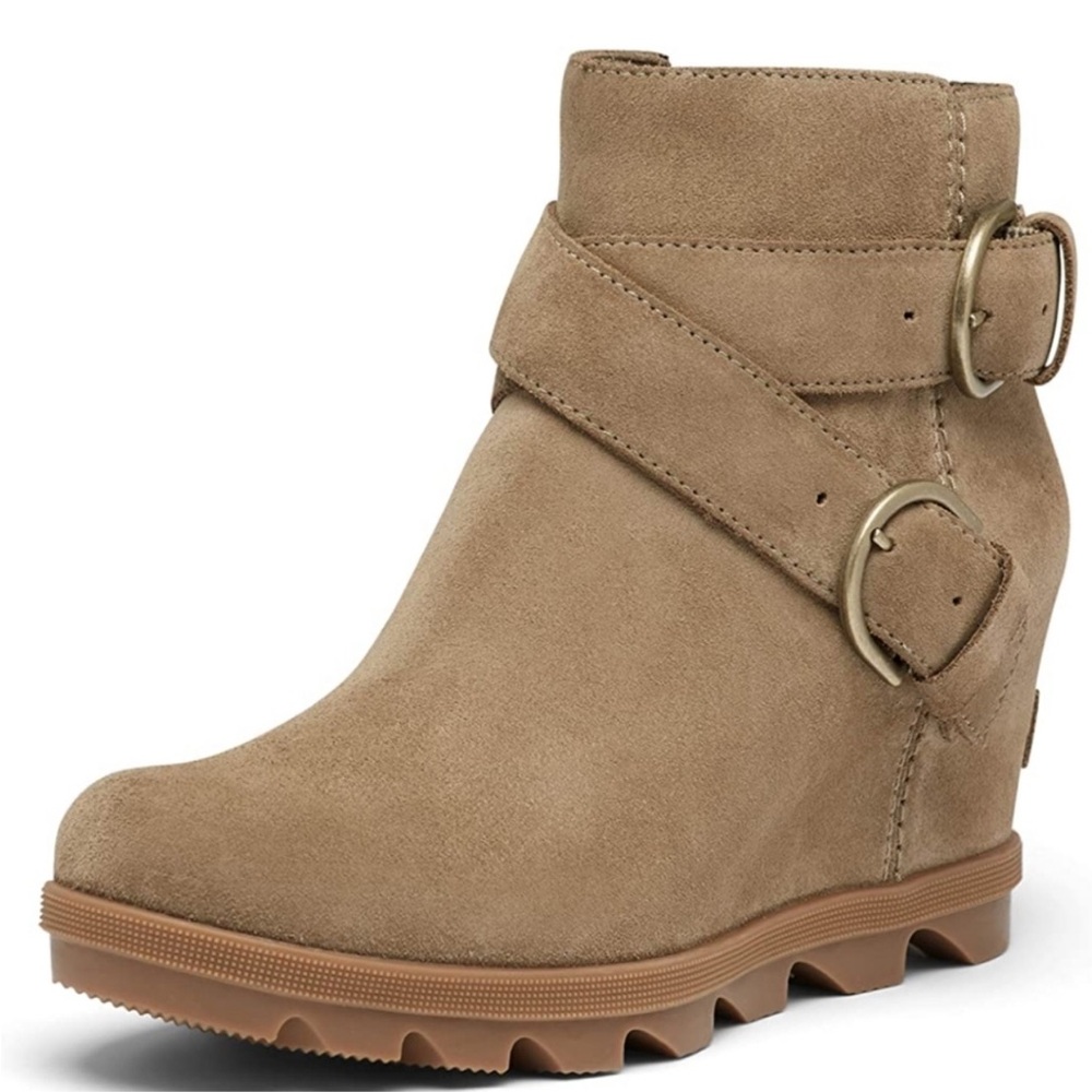Sorel Khaki II Joan Of Arctic Wedge II Buckle Ankle Boot Size 7.5 - Picture 2 of 14
